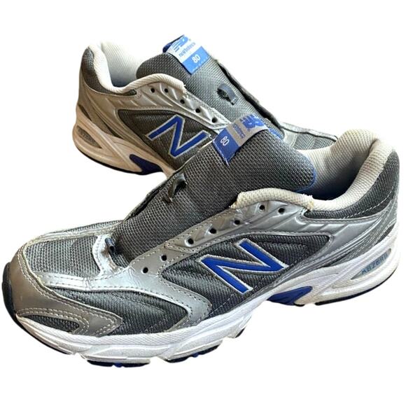 New Balance Women's Athletic Sneakers US 8 Silver Blue No Strings Running Shoes - Picture 1 of 11
